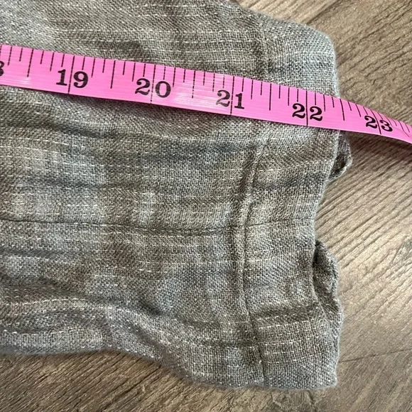 [M]Eileen Fisher Dark Gray Irish Linen LS Fringe Button Duster Cardigan Jacket - Picture 8 of 11